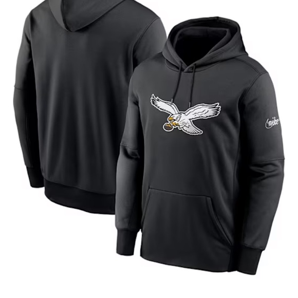 NIKE PHILADELPHIA EAGLES MENS BLACK RETRO LOGO HOOD - Picture 3 of 7